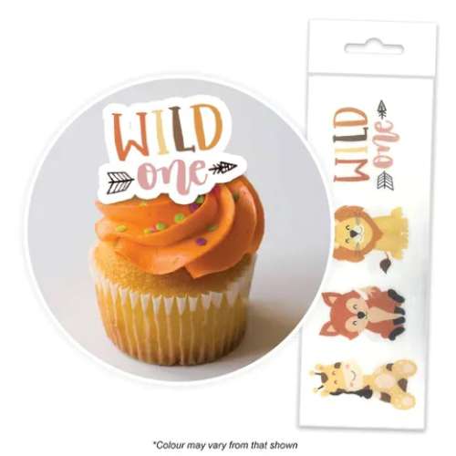 Edible Wafer Paper Cupcake Decorations - Wild One - Click Image to Close